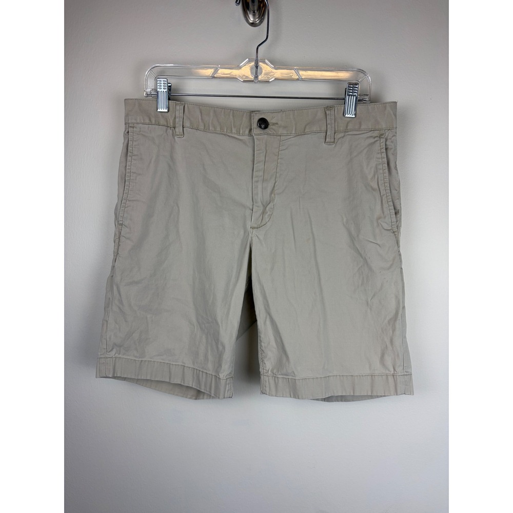 Faherty Island Life Shorts 33 Beige Khaki Organic Cotton Casual Chino 8" Inseam
